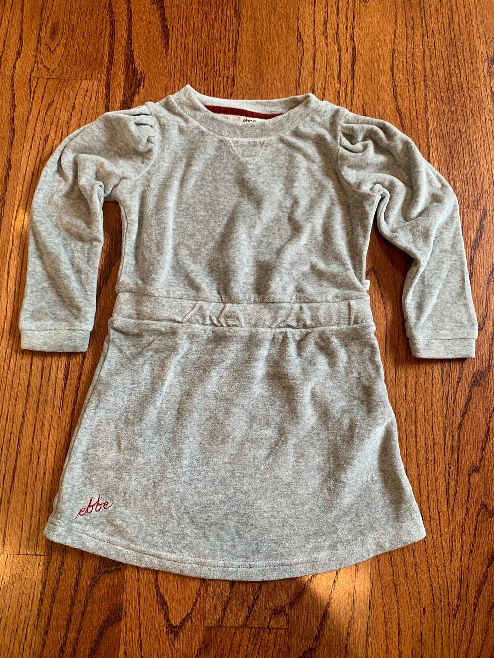 Ebbe Long Sleeve Cinch Waist Dress | Light Gray | Sz 98/US 3T